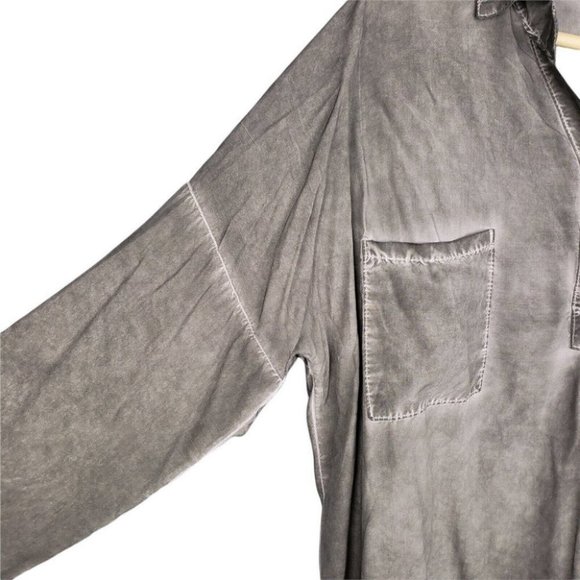 Meo Meli Oversized High-Low Top Dropped Shoulder Button Placket Made in Italy - Picture 3 of 6